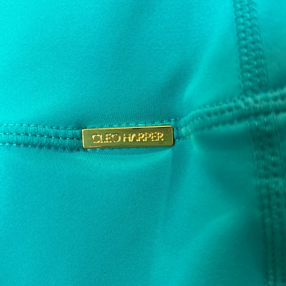 Cleo Harper teal bicycle shorts/ size S - Picture 2 of 4
